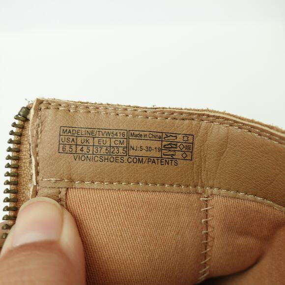 Vionic Womens Madeline Ankle Boot Side Zipper Pointed Toe TVW5416 Brown Size 6.5 - Picture 7 of 9